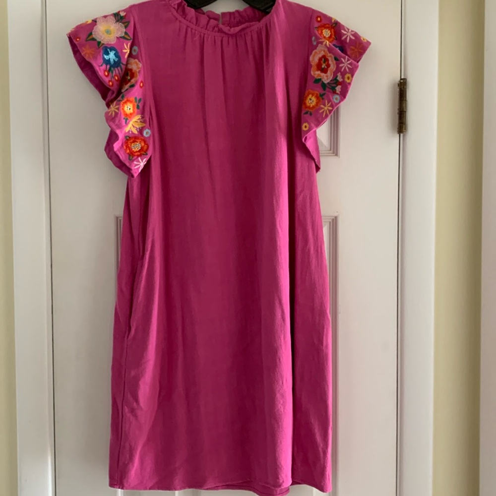 Oddy embroidered dress with pockets